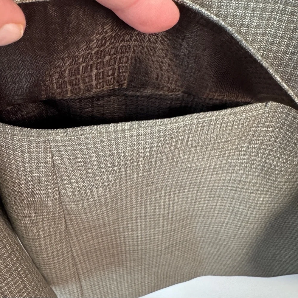BOSS Hugo Boss Pasini1 Virgin Wool Blazer Sport Coat Brown Gray 40R